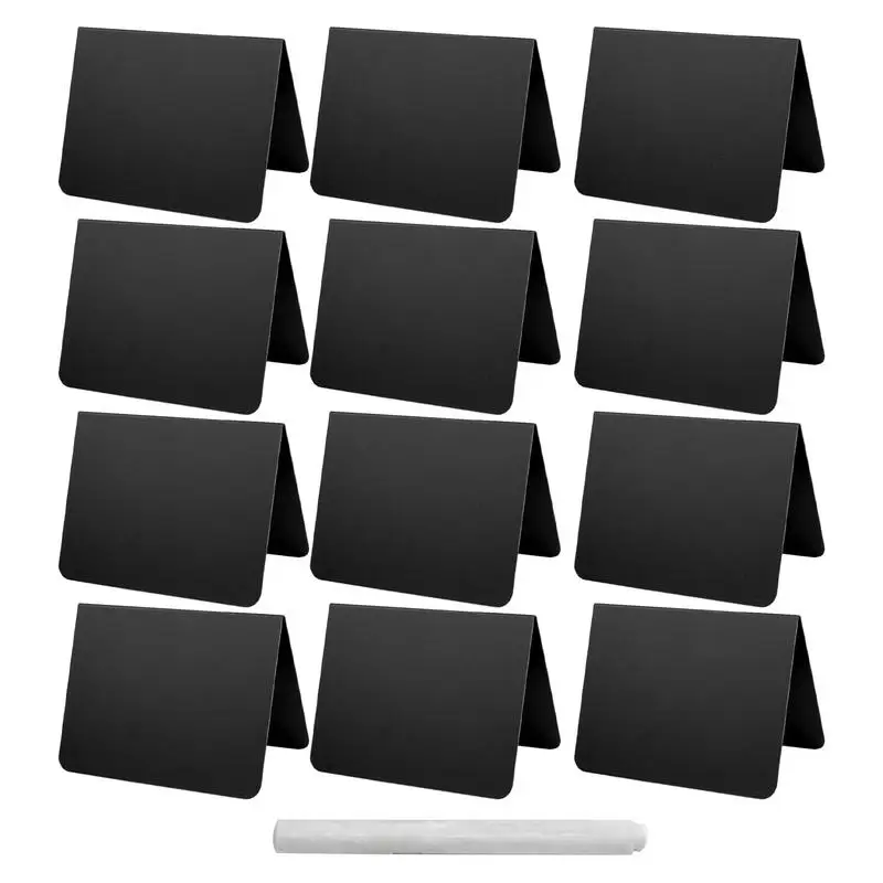 Mini Chalkboard Signs 12pcs Table Sign Chalkboard With 1pc White Pen Black Chalkboard For Display Food Place Name Business