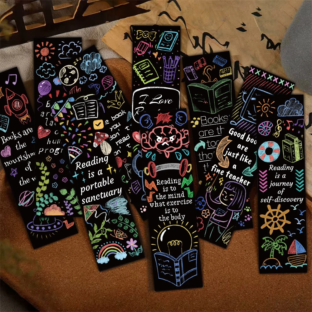 30PCS Lesen Bücher Lesezeichen Ästhetische Moderne Papier DIY Cartoon Dekorative Büro Schreibwaren Kreative Papier Karten Lesezeichen