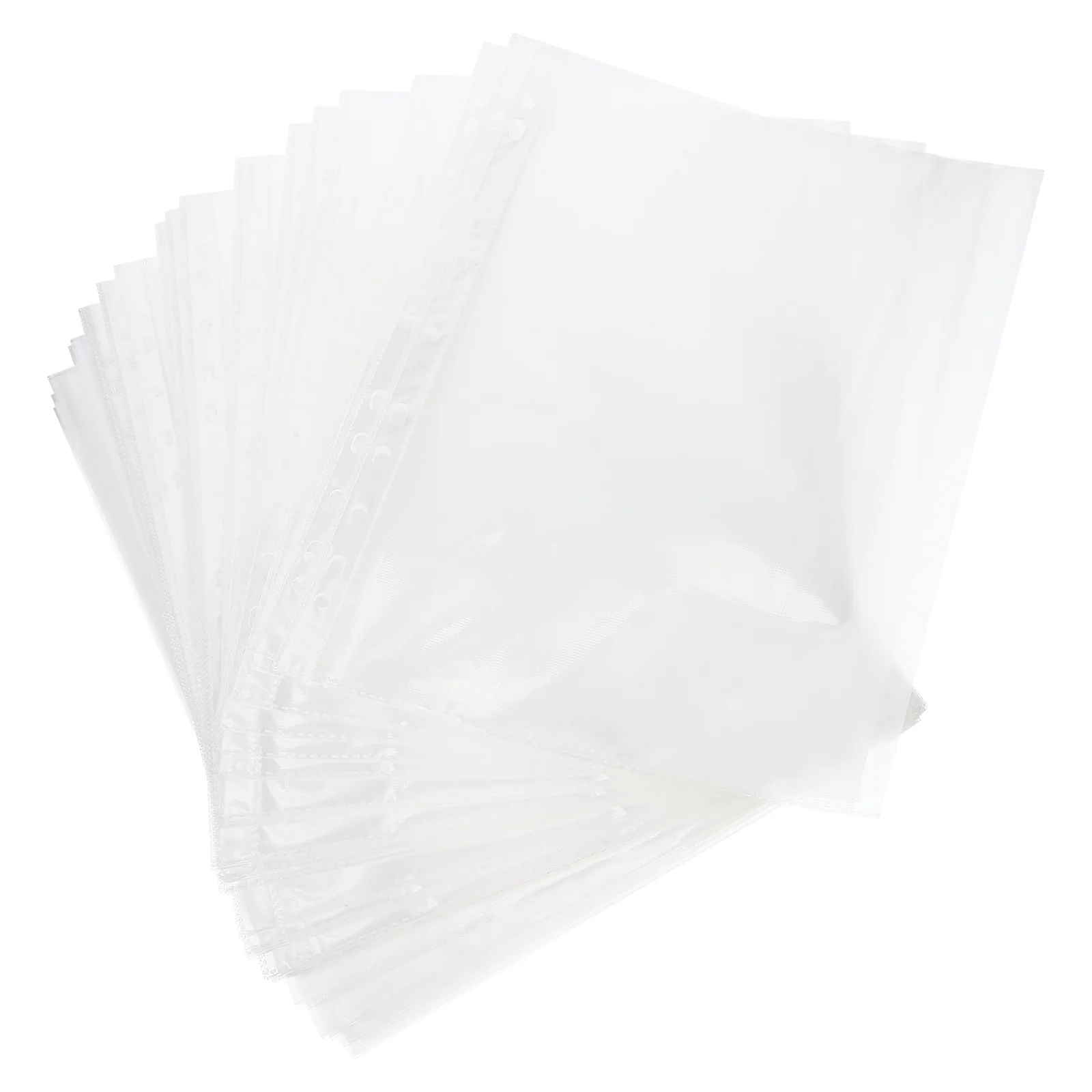 100pcs Transparent Binder Folders High-Grade Pp Wear-Resistant Clear Page Protectors For School Office Study Multifunctional