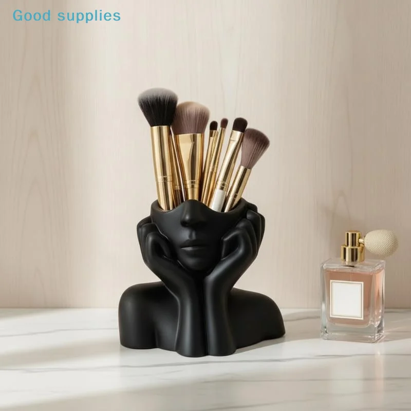 nimbleMinimalist Decorative Face Vase with Inner Groove Design Chic Home Vase for Living Room Office Entryway Decorobject