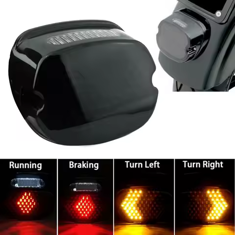 Led Tail Light LED Brake Turn Signal Rear Light Low Profile Smoked Taillights Compatible with Harley Davidson Dyna Sportster 883