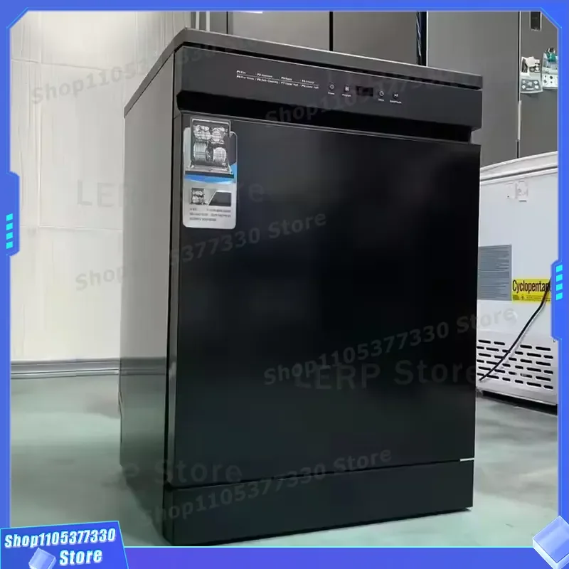 Sleek Black/Gray Glass Dishwasher 14 Sets Load Capacity Home & Hotel Use Wash & Dry Function Bucket Washing Machine
