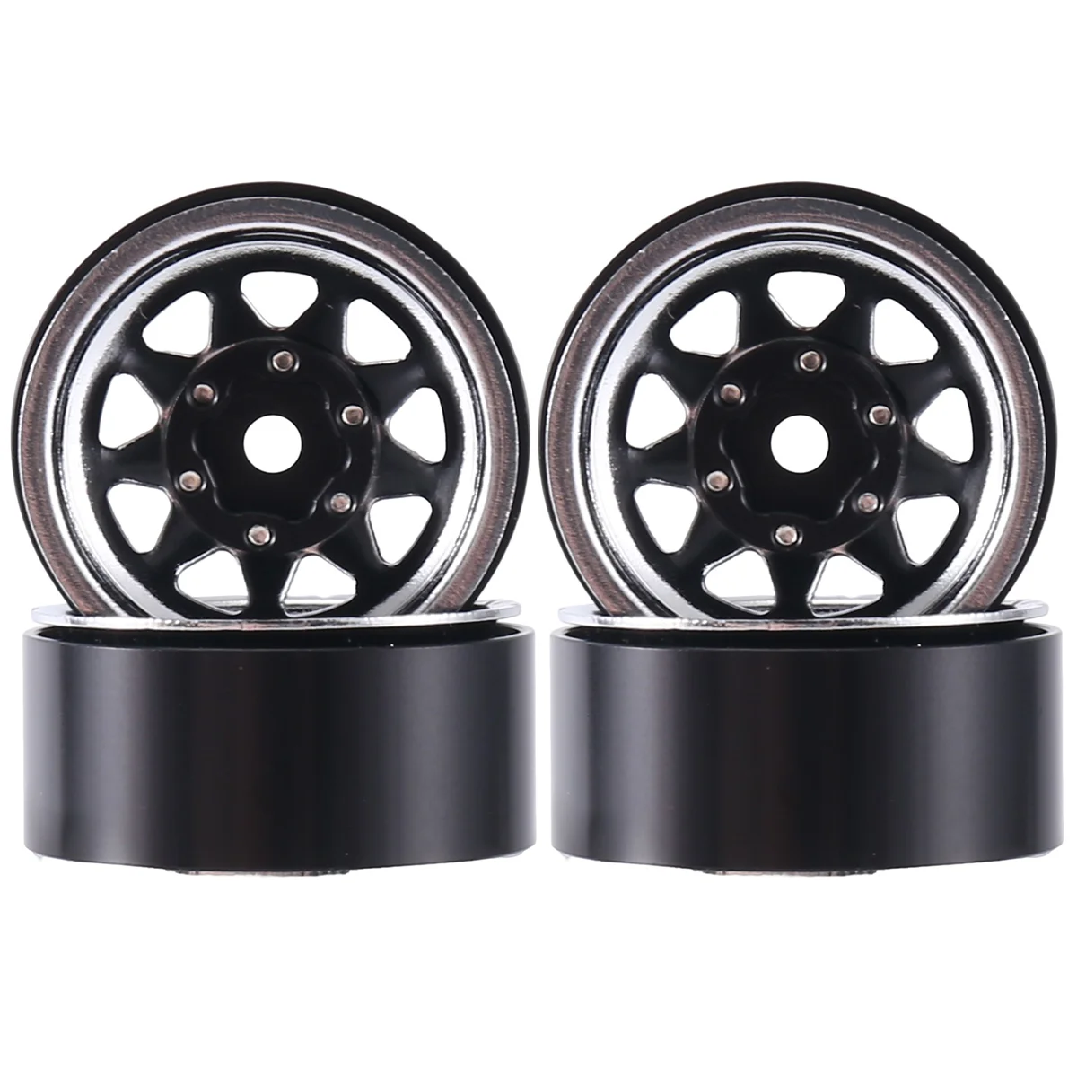 1 IN Beadlock Wheel Rim Deep Dish Negative Offset 3.78mm Hub for 1/18 1/24 RC Crawler Car Axial SCX24 AX24 TRX4M FCX24,4