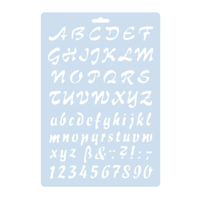 4Pcs PET Creative Art Font English Letter Number Stencils Scrapbooking Journal DIY Hollow Molds Cake Spray Painting Templates