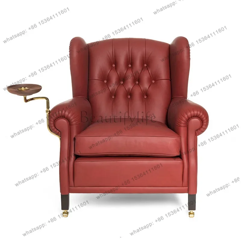 

D06Italian postmodern light luxury leisure chair, first-layer cowhide single sofa chair furniture