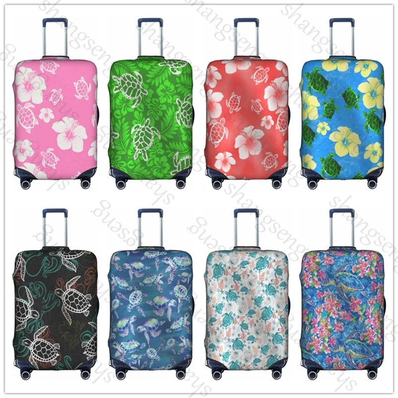 

Hawaiian sea turtle hibiscus Thick Elastic Luggage Protective Cover Zipper Suit For 18-32 inch Bag Suitcase Covers Travel