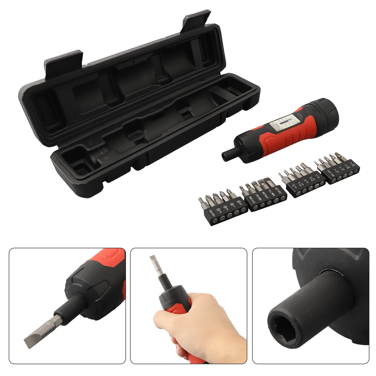 

Torque Wrench Screwdriver 1/4 Inch Drive Carbon Steel Construction Non Slip Ergonomic Handle Audible Click at Desired Torque