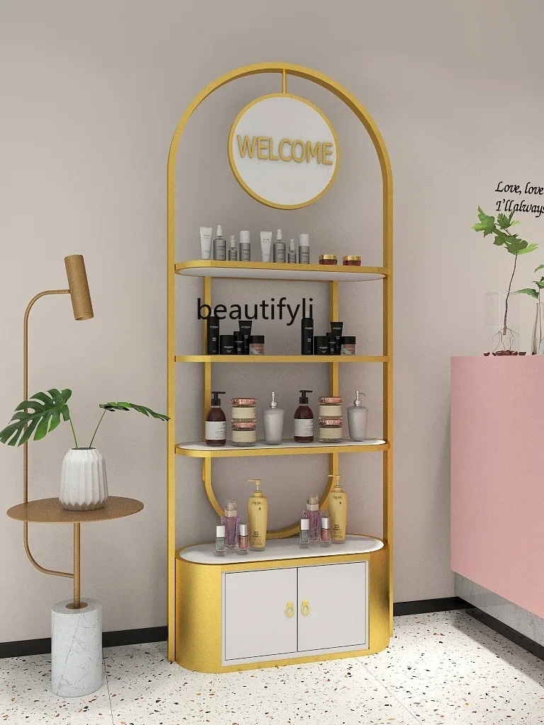 Cosmetics Display Cabinet Beauty Salon Nail Beauty Product Cabinet Shelf Skin Care Products Display Rack Barber Shop Showcase