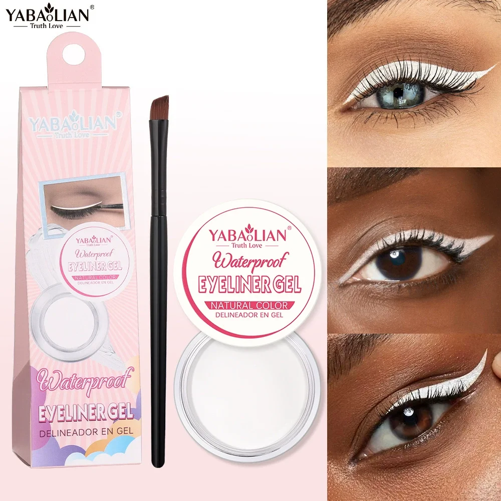 YABAOLIAN crema delineadora de seis colores, delicada y sin manchas, crema delineadora de gran capacidad con pincel delineador de ojos