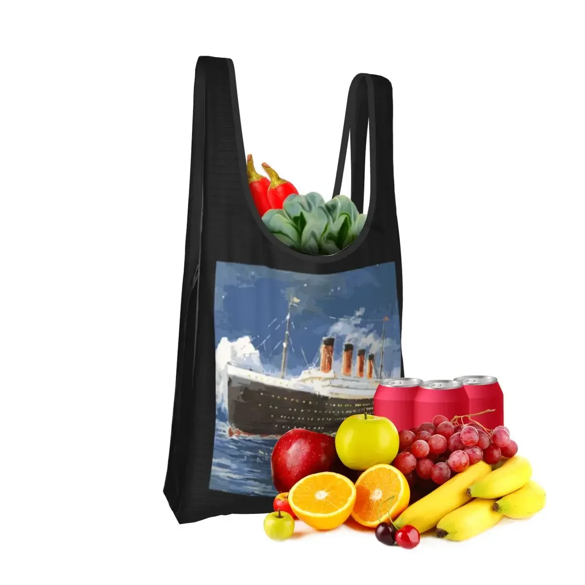 The Most Popular Ship Of All Times, Titanic. Portable Tote Large Capacity Shopper Bag Groceries Handbag Shoulder Bag