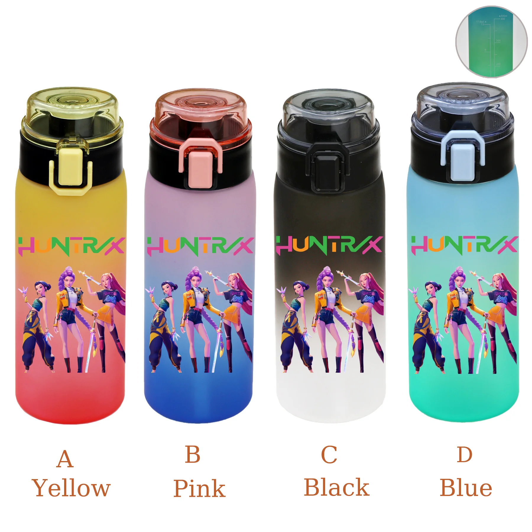 500 مللي KPop شيطان الصيادين كوب ماء رومي ميرا زوي أنيمي غطاء الوجه شرب زجاجة غلاية السفر في الهواء الطلق المحمولة رياضة اللياقة البدنية أباريق