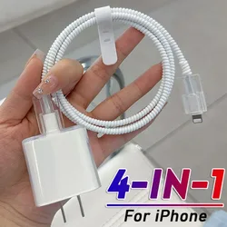 New USB Cable Cover Charger Protection Case for iPhone 15 14 13 Pro Max 18/20W Charger&Charging Cable Protector Data Wire Winder