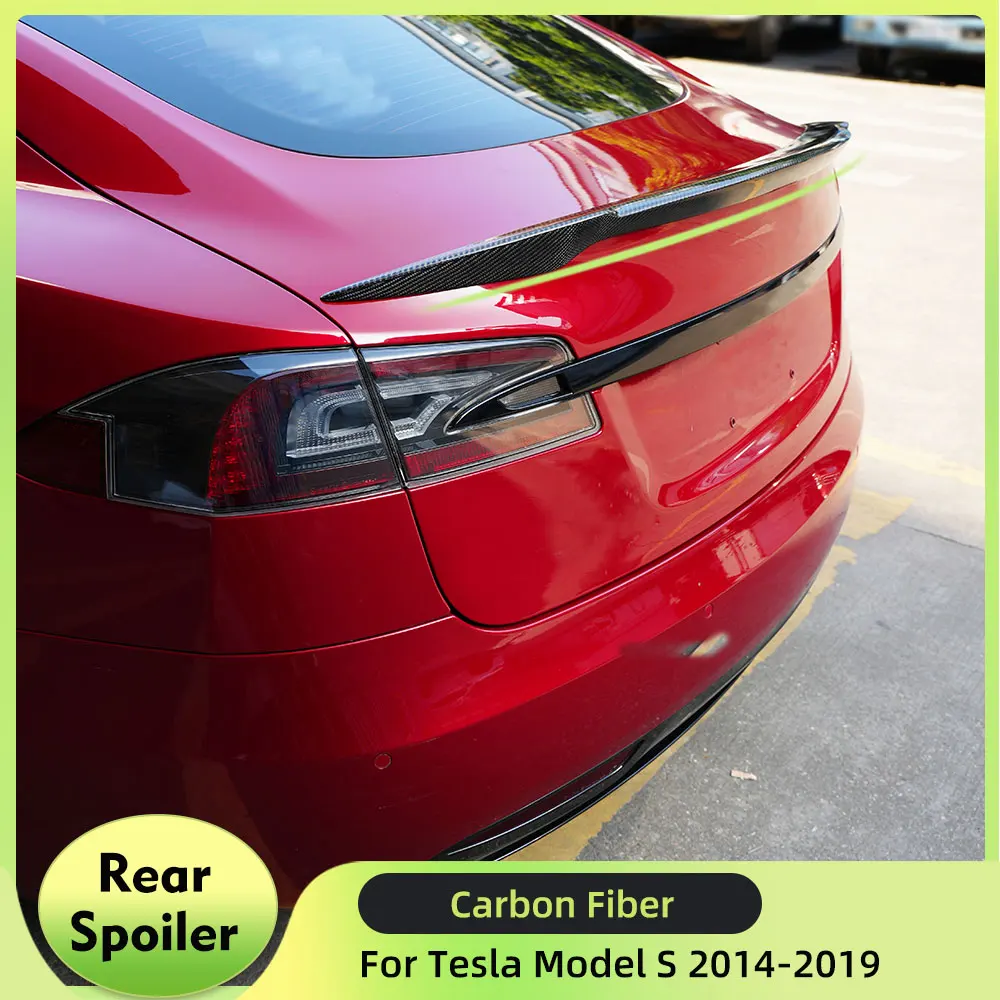 

Углеродное волокно, задний спойлер багажника, крыло для Tesla Model S 2014-2019, багажник автомобиля, спойлер, губа