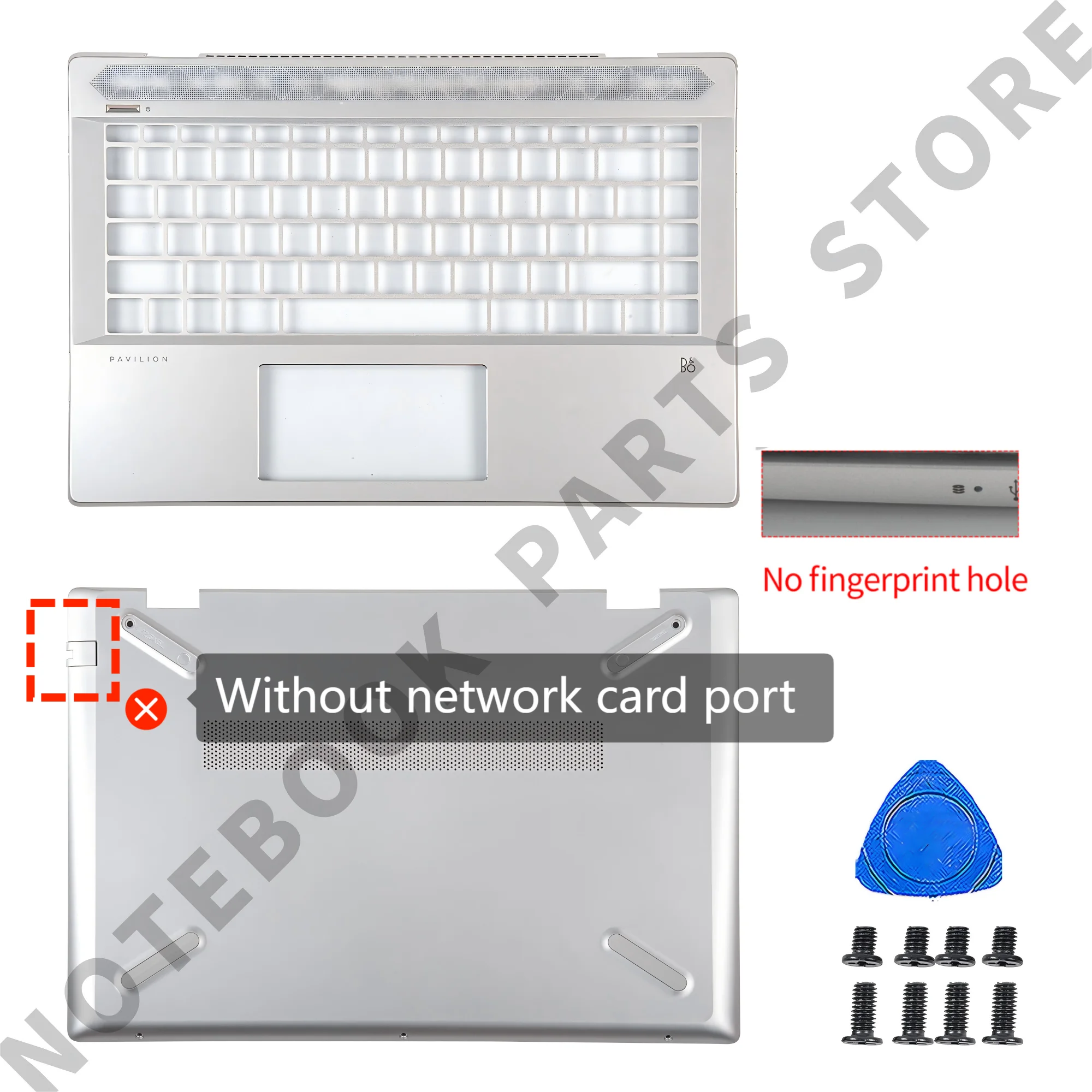 New Case For Pavilion 14-CE TPN-Q207 Palmrest Upper Cover Bottom Case Replacement 14inch Without network card port