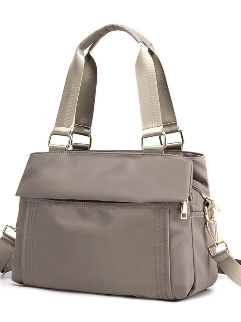 

Большая вместительная повседневная женская сумка с несколькими карманами, нейлоновая сумка на плечо из бычьей парусины, женская сумка, многослойная сумка через плечо