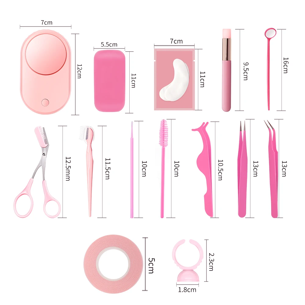 ICONSIGN-Ensemble d'outils d'extension de faux cils, kit d'outils de maquillage de cils avec pince à épiler, brosse à cils, autocollant pour les yeux