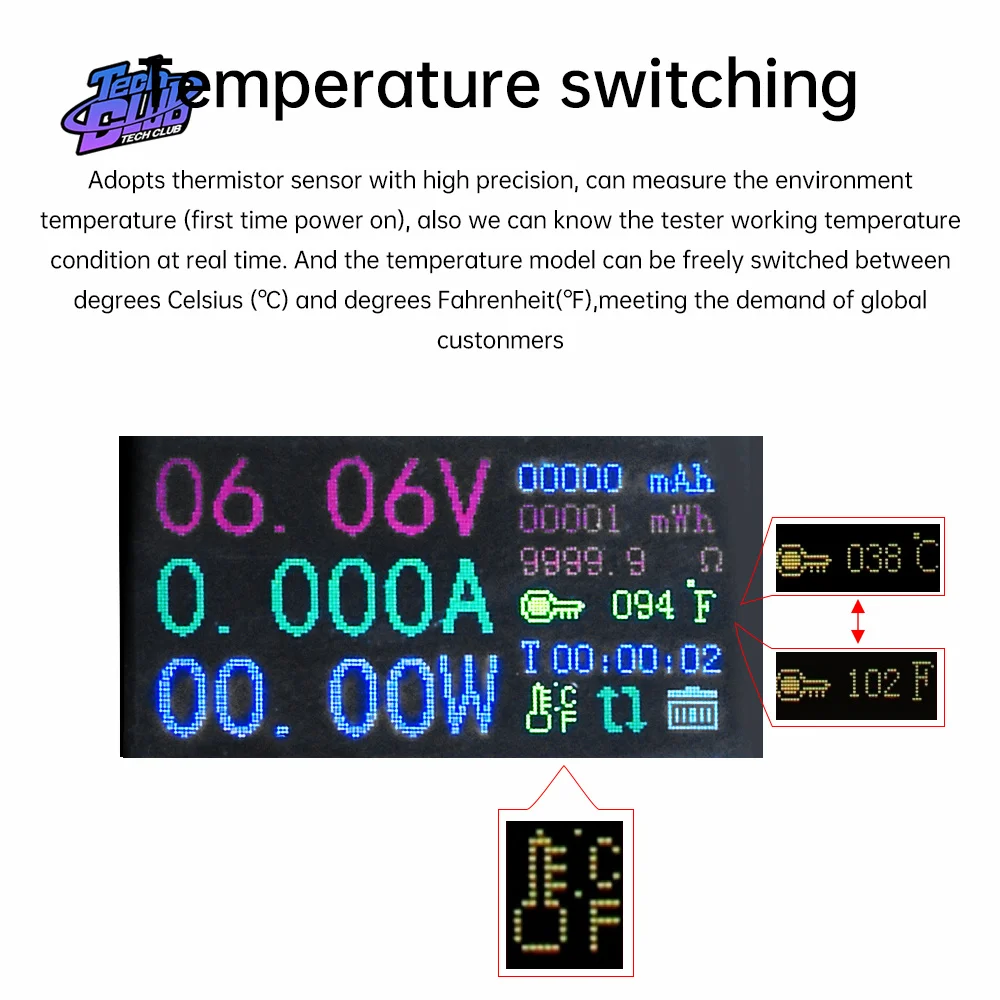 13 in1 LCD Voltmeter Ammeter Voltage Meter Multimeter Battery Charging USB Tester for Electrician Tool