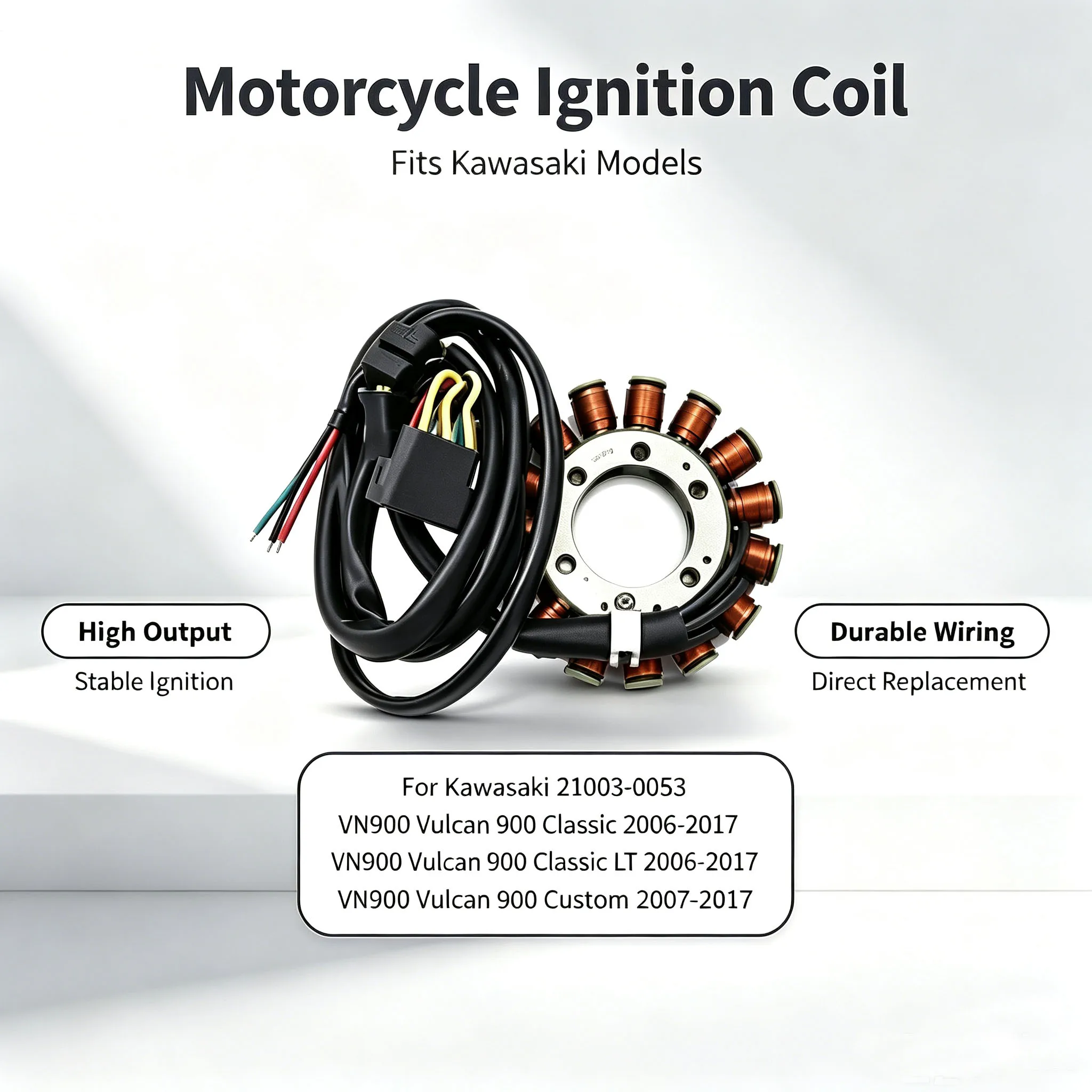 Motorcycle Ignition Magneto Stator Coil For Kawasaki VN900 Vulcan 900 Classic LT 2006 2007 2008-2017 Custom 2007-2017 21003-0053