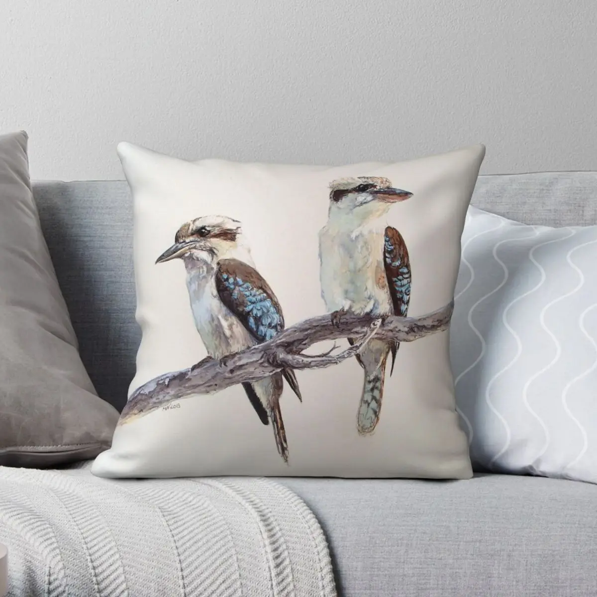 Kookaburra Pillowcase Polyester Linen Velvet Pattern Zip Decor Pillow Case Bed Cushion Cover Wholesale 18