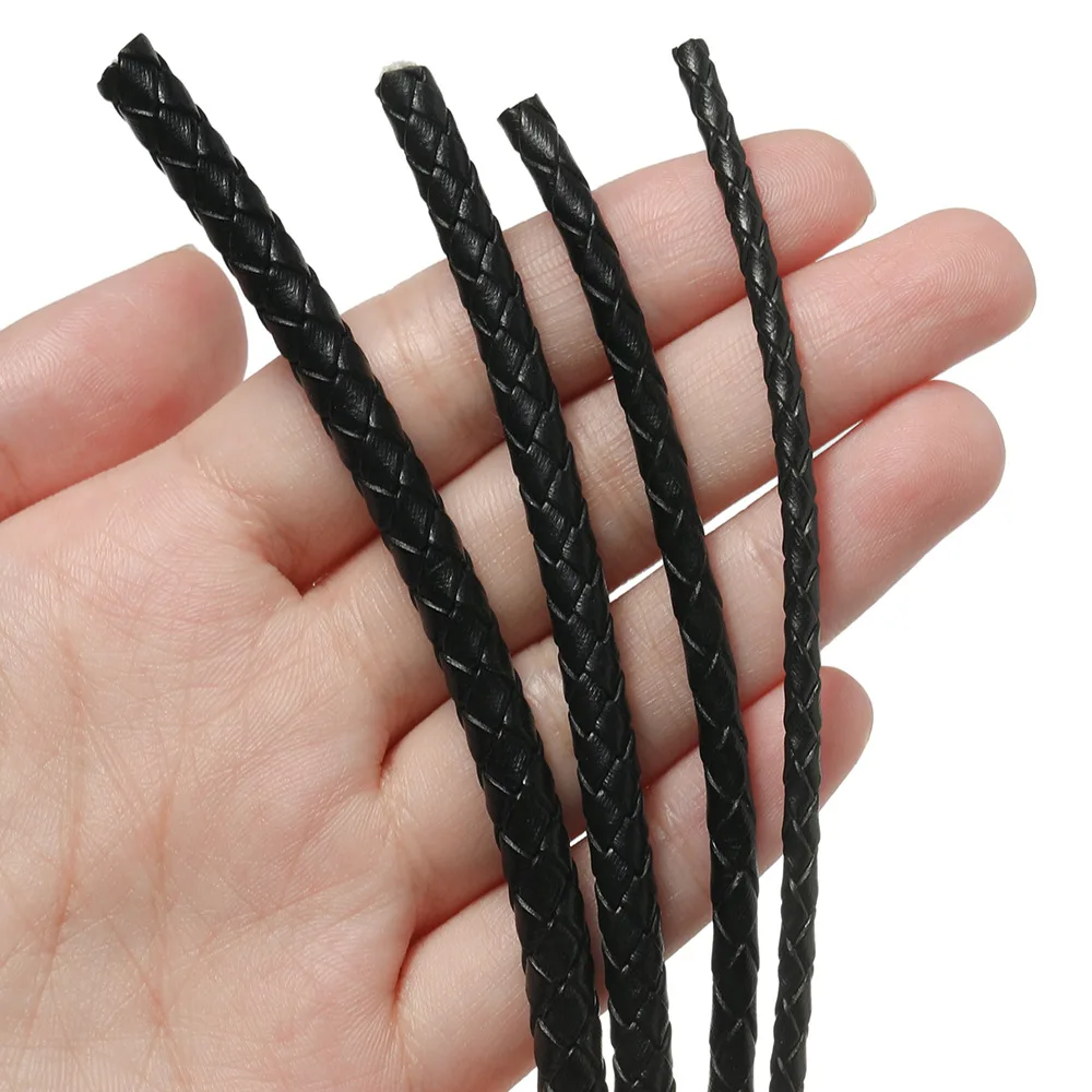 New 3/4/5mm Cowhide Rope Round Leather Rope Braided Rope Leather Rope Handmade Diy Bracelet Necklace Accessories