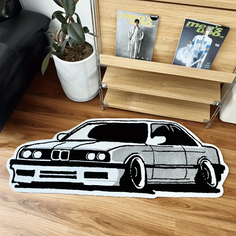 

VIKAMA Car-shaped Carpet Sofa Table Floor Mat for Living Room Bedroom Bedside Rugs Boy‘s Room Decorative Mat Home Decoration