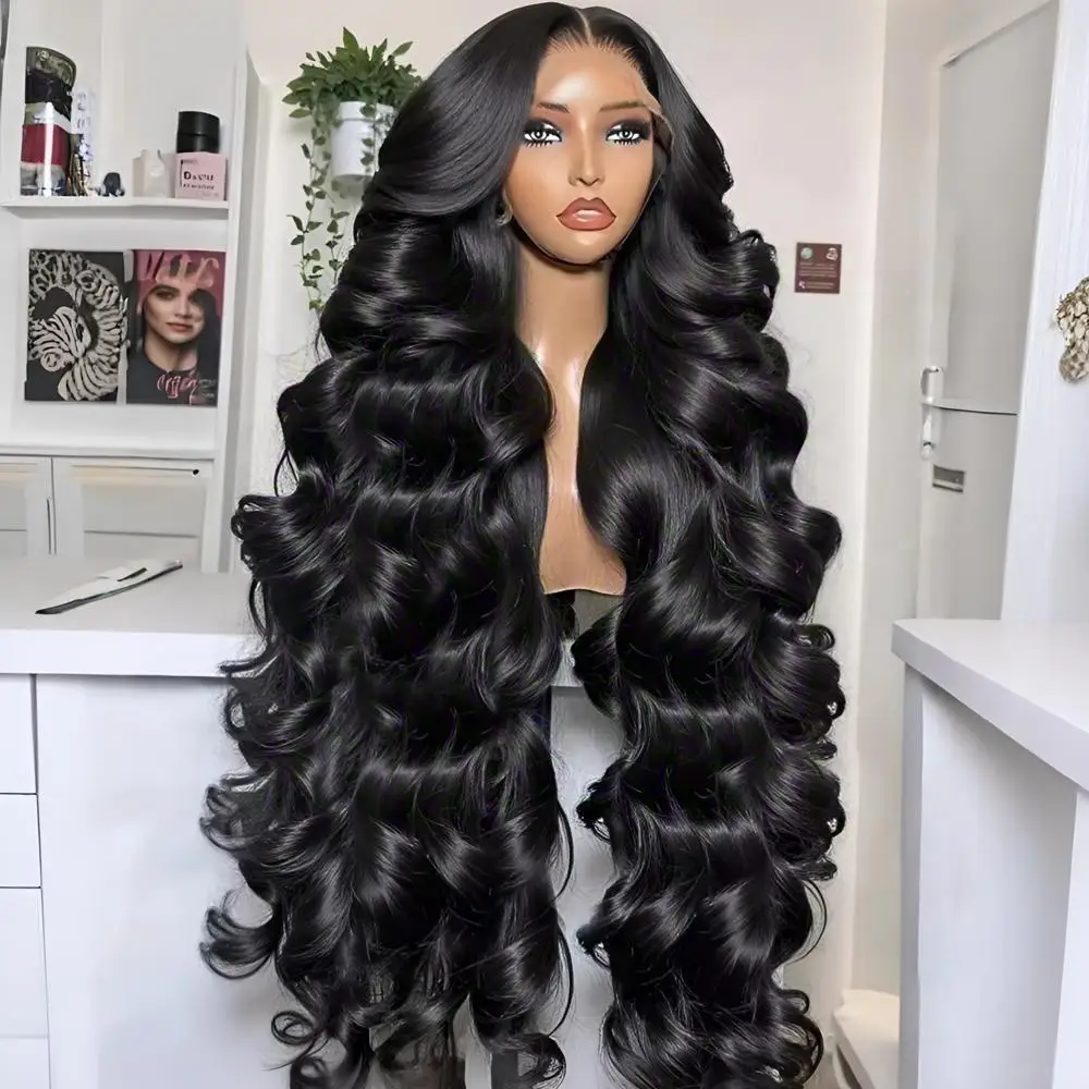 

40 42-дюймовый HD 200% 13x6 Объемная волна Волна Парики из натуральных волос на кружеве спереди 5x5 Бесклеевая застежка Готовый к ношению парик 13x4 Парик на фронтальной части шнурка