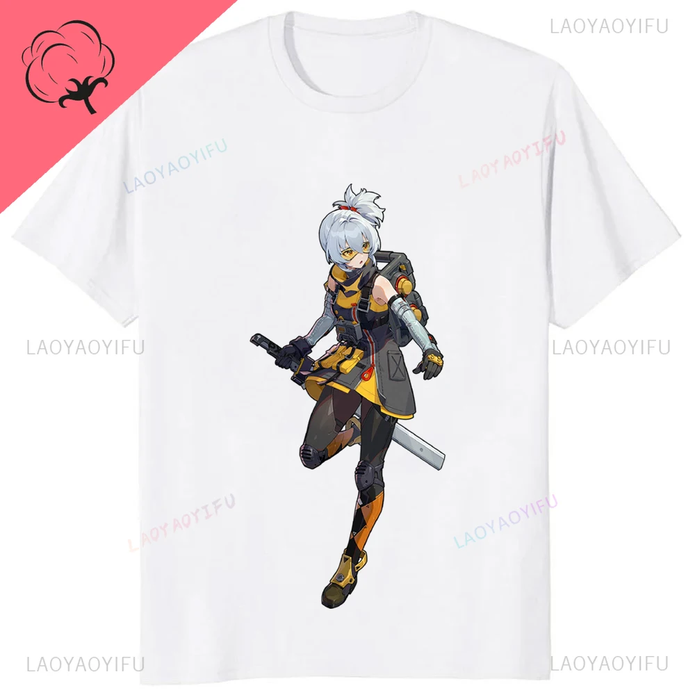 Kawaii Zenless Zone Null T-Shirt ACG ARPG Spiel Fans Cosplay Grafik T Shirt Baumwolle Casual Mode Streetwear Mann Frauen T-shirt – Detail 9