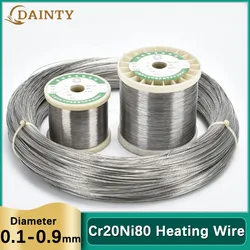 2/5/10meters Nichrome Wire Diameter 0.1mm-0.9mm Cr20Ni80 Heating Wire Resistance Wire Alloy Heating Yarn Mentos