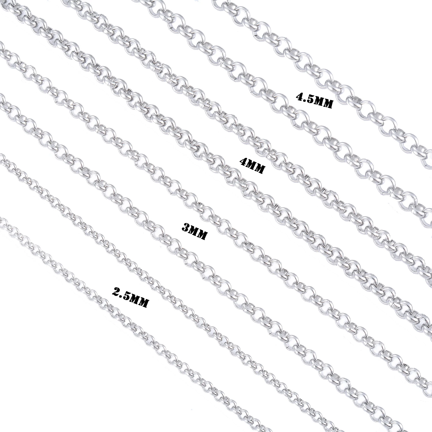 Wasserdichte Halskette, mehrfarbig, Edelstahl, runde Kette, Kabelschlaufe, Vintage, hohle Rolo-Halskette, Zubehör – Detail 5