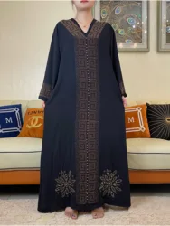 Saudi Arabian MuslimAbaya Dubai Women Long Sleeve Dress France Italy Abaya Fashion Clothing Ramadan Prayer Islamic Noble Party