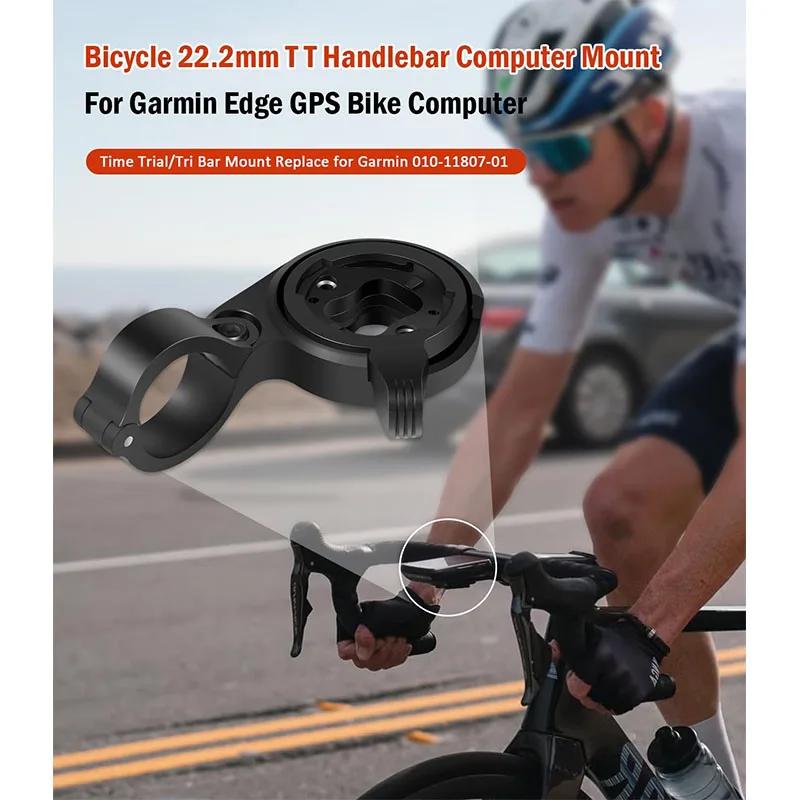 Bicycle 22.2mm TT Handlebar Computer Mount for Garmin Edge GPS Bike Computer, Time Trial/Tri Bar Mount, Part Number 010-11807-01