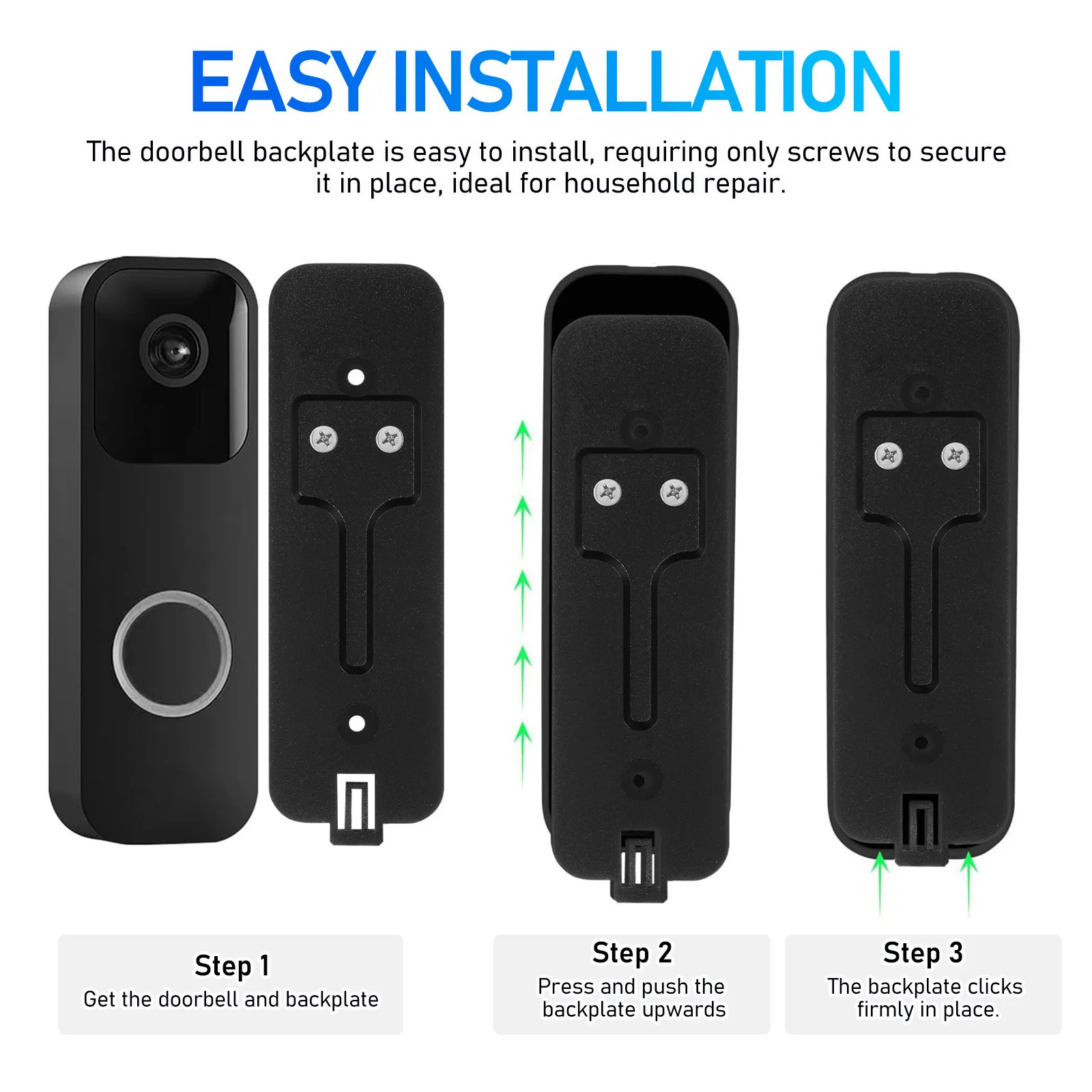 Blink Doorbell Backplate Replacement Mount for Doorbell Camera Sturdy Plastic Wall Bracket Compatible with Most