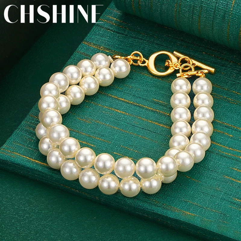 Toggle Clasp Gold - 925 Sterling Silver 18K Gold Double