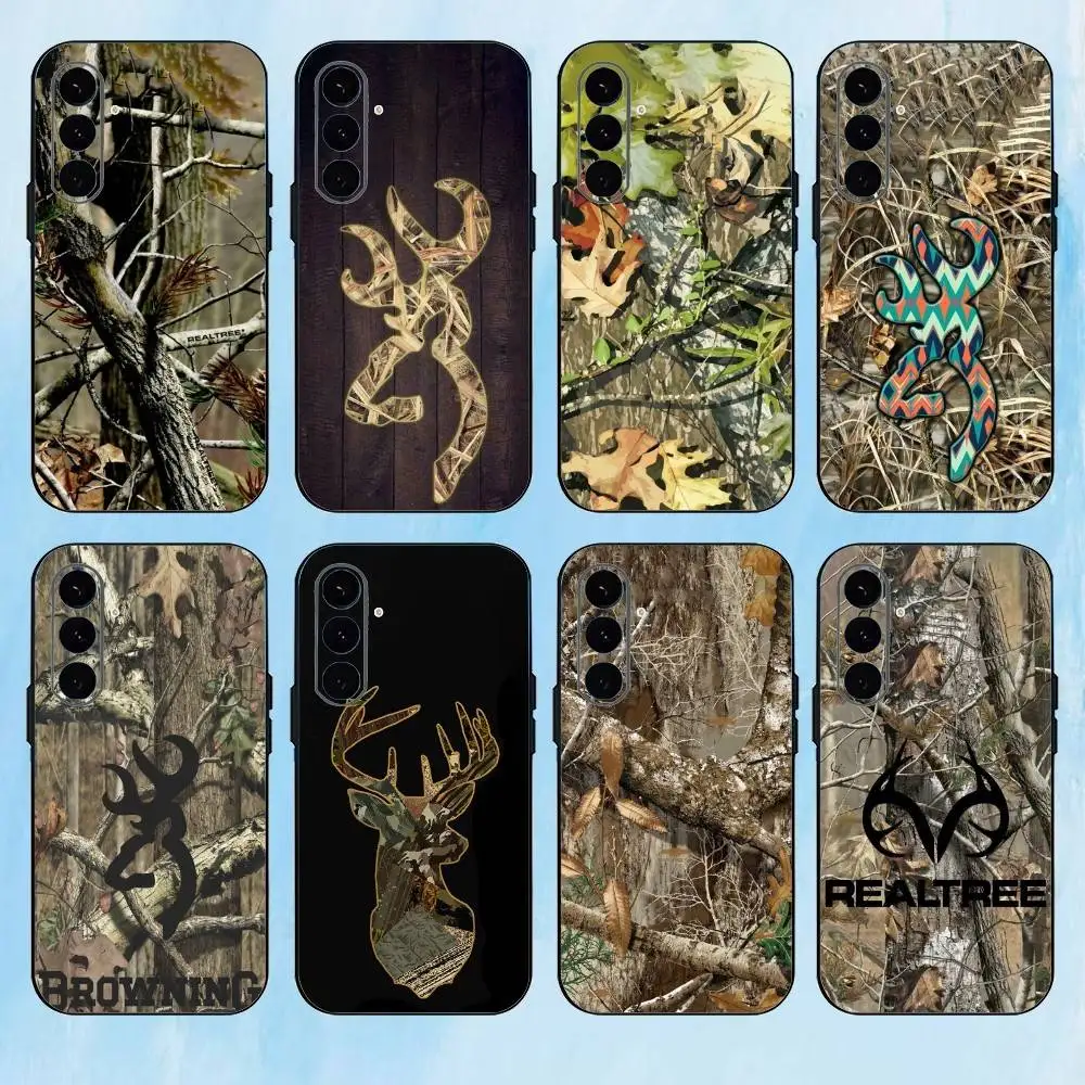 

D-Deer Hunting Camo Phone Case For Samsung Galaxy A73,A72,A71,A70,A53,A52,A51,Others Soft Black Cover