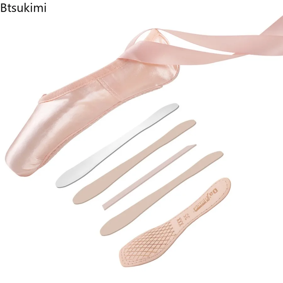 أحذية رقص الباليه للأطفال والكبار احترافية مع أشرطة أحذية باليه بوانت كلاسيكية من الساتان/قماش أحذية راقصة الباليه للرقص #6