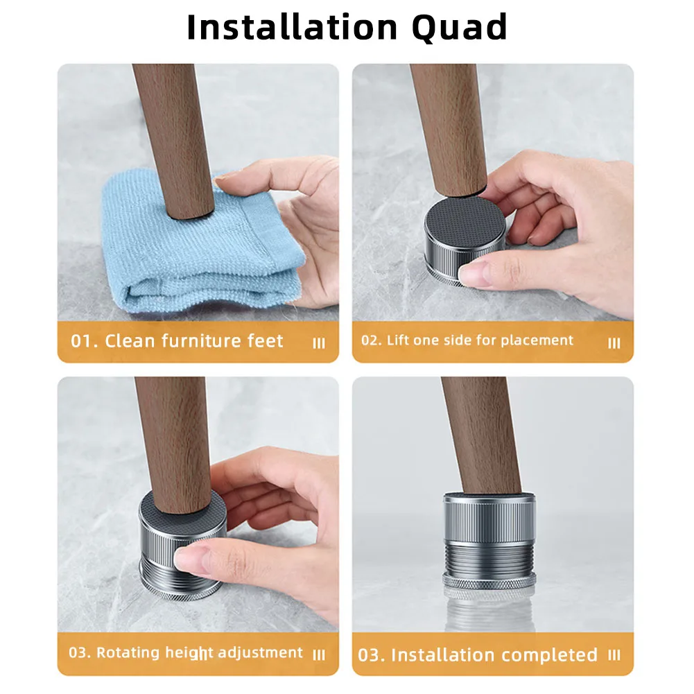 Adjustables Bed Risers Durable Aluminium Alloy Non-Slip For Table