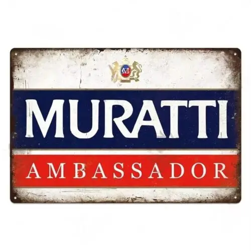 Plaque murale en métal Muratti Ambassador, décoration rétro nostalgique pour la décoration murale de la grotte des hommes
