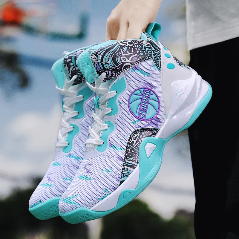 New style basketball shoes with irregular patterns, comfortable and breathable, slip-resistant and wear-resistant sneakers - view 3