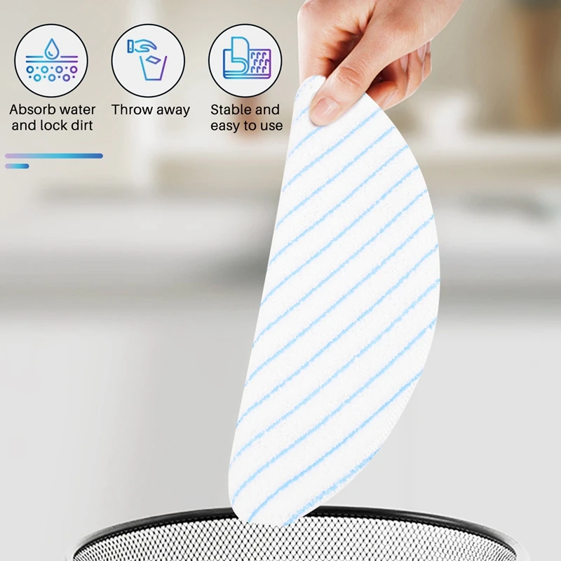25 Pcs Disposable Microfiber Mopping Pads For Ecovacs Robot Vacuum Cleaner OZMO T8 / T8+/ T8 AIVI/ N8/ N8 Pro/ N8 Pro+