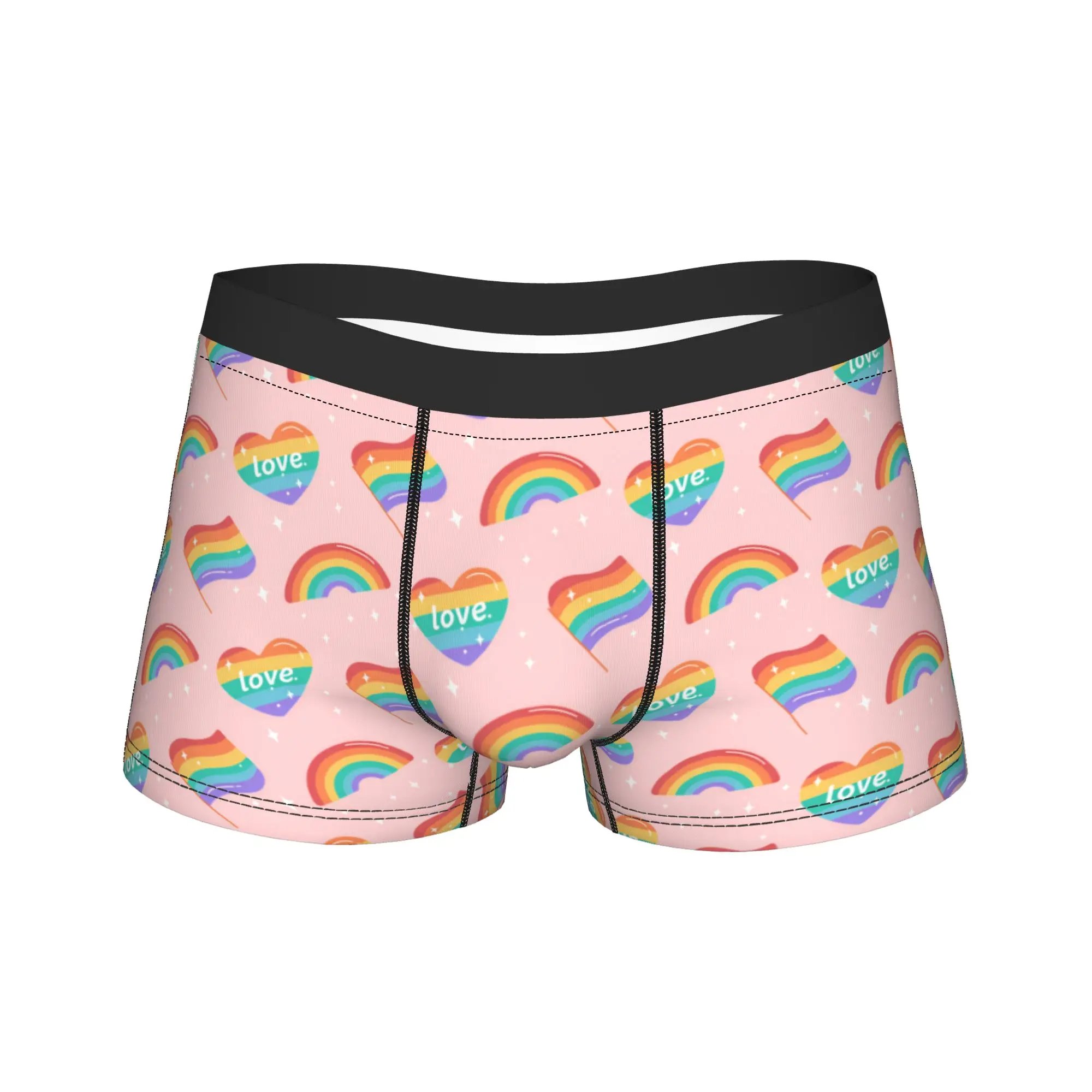 Pride Rainbow Pattern Design Underwear  Men Panties Printing Comfortable Boxershorts Quality Shorts Briefs Plus Size 2XL