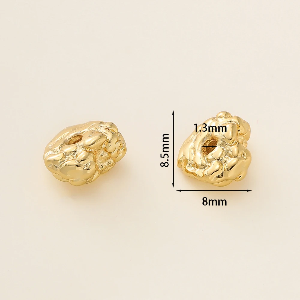 5 قطعة 8*8.5 مللي متر 14/18 كيلو الذهب اللون مطلي غير النظامية شكل Charms الخرز ل عقد دي اي واي سوار صنع المجوهرات اكسسوارات