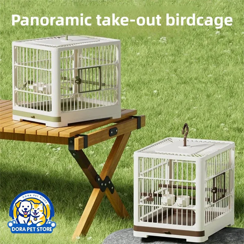 

Bird cage, parrot supplies, large space, breathable bird walking tool, outdoor portable outdoor viewing cage, pet supplies
