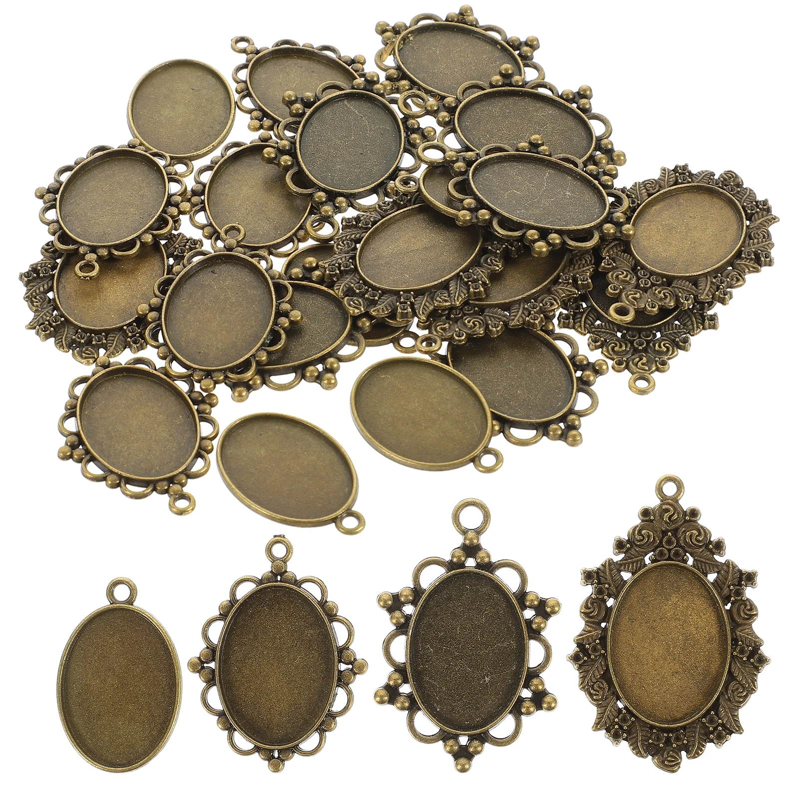 

20pcs Alloy Base Accessories Diy Jewelry Making Set Retro Zinc Pendants For Women Men Necklace Bracelet Keychain Dangle Craft