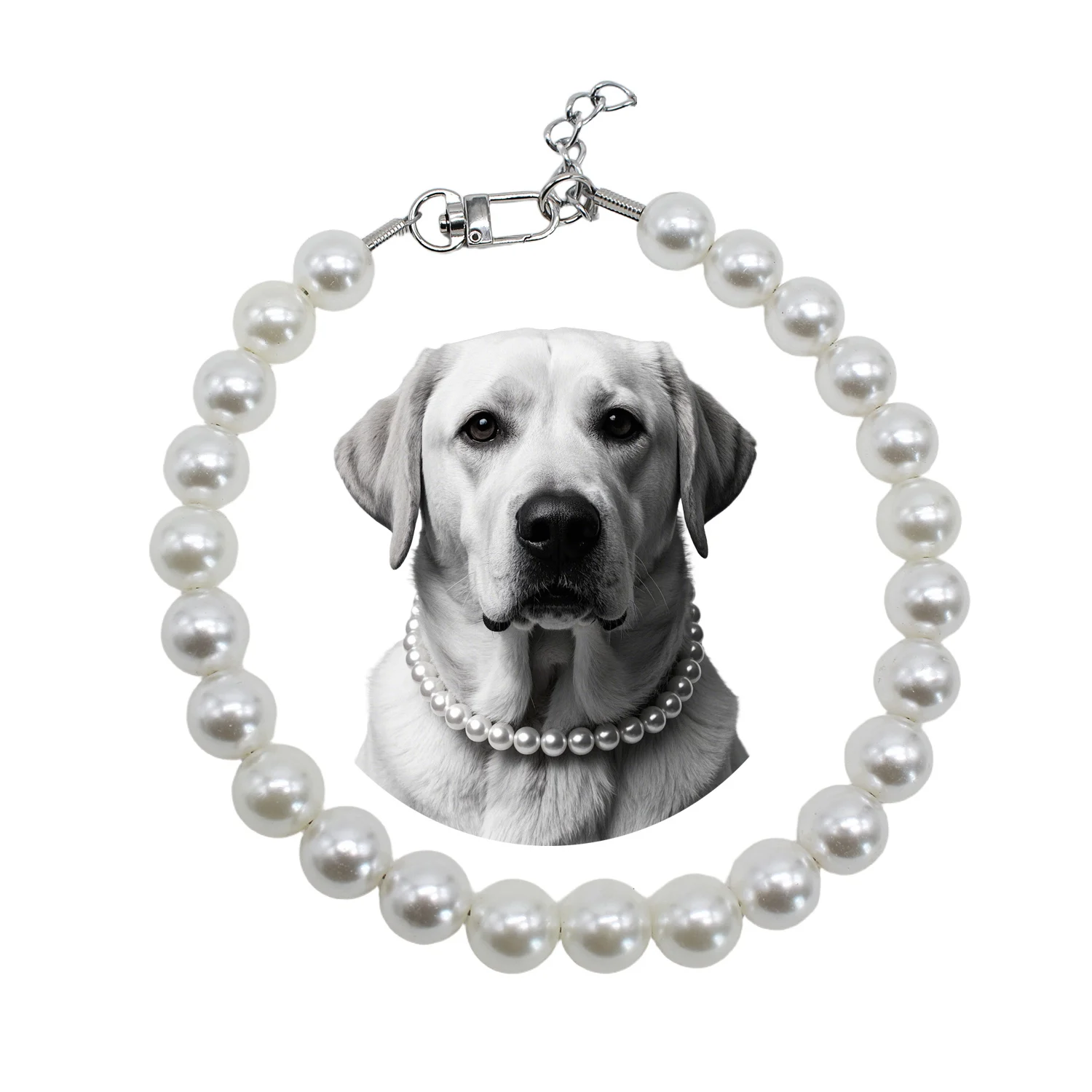 

Pearl Dog Necklace with Strong Stainless Steel Wire Rope, Elegant Adjustable Dog Collar Jewelry Accessories for Large Dogs 2025