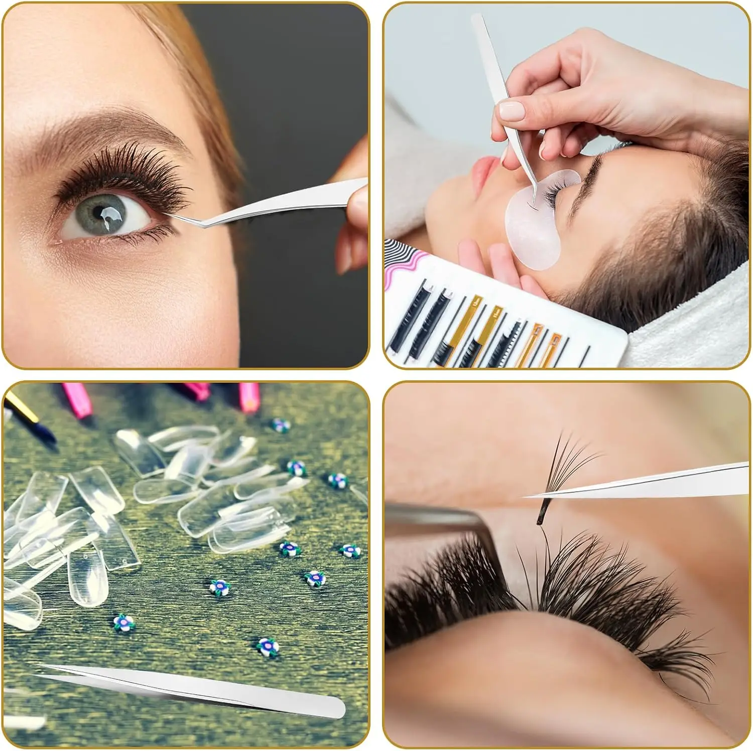 1/3 個まつげピンセットまつげエクステンション用高精度ステンレス鋼ストレート先端ピンセット湾曲した先端ピンセット女性のための