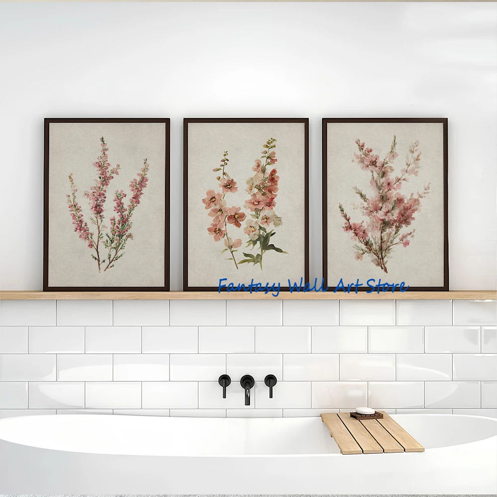 Birth Month Flower Nursery Wall Decor Vintage Botanical Watercolors Floral Art Poster Canvas Painting Wall Pictures Home Decor