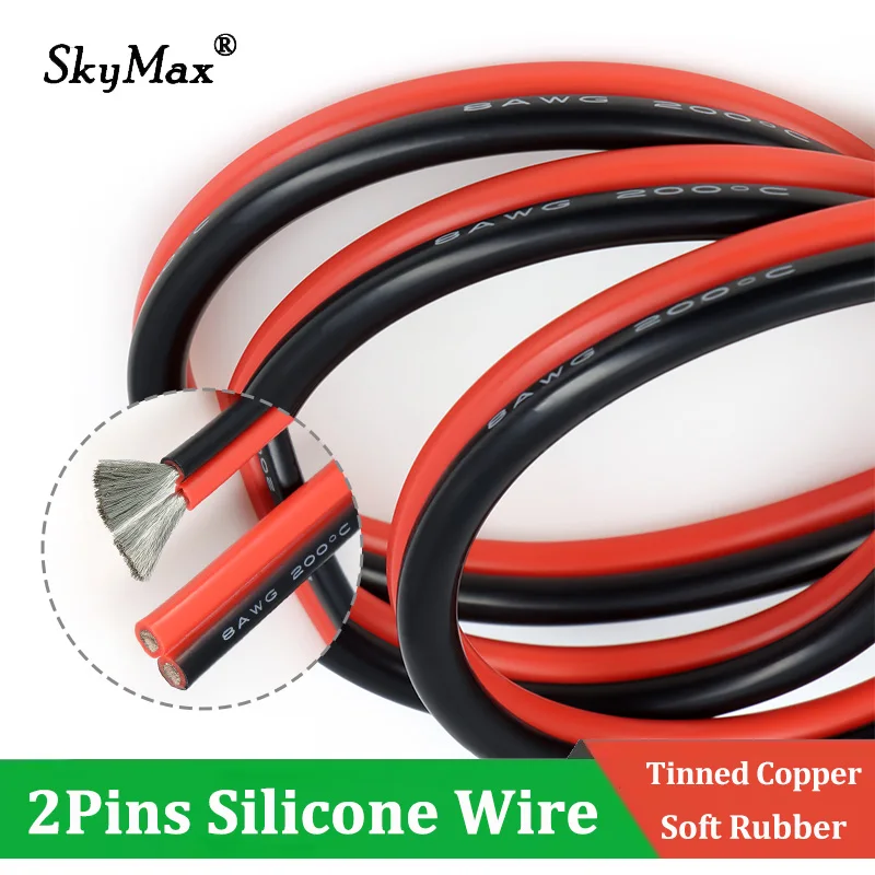

Super Soft Electrcial Wire 30 28 26 24 22 20 18 16 14 12 8AWG Red Black Silicone Tinned Copper Cable For Car Battery Automotive