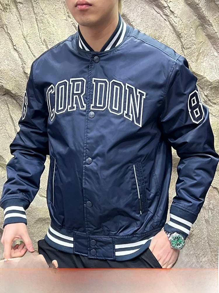 

German Precision Cotton Jaet Men's Autumn Winter Anti-Wind Rain Bomber Baseball Sle Coat Stand Fit Youth Trendy Long S...