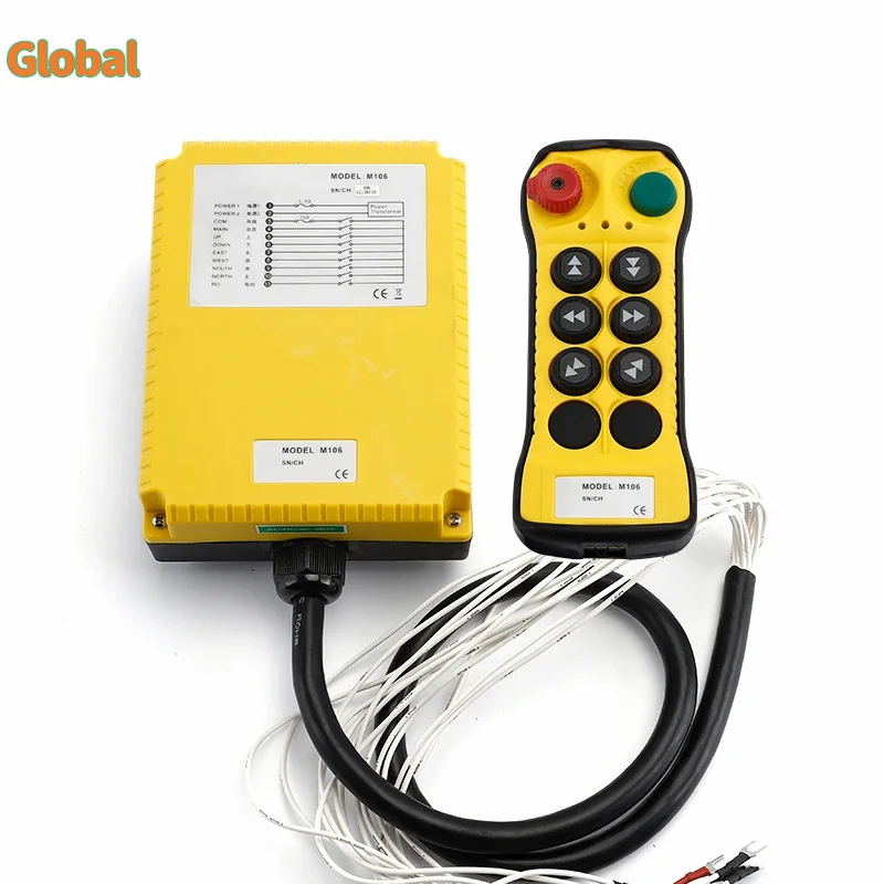 

M106 6 buttons single speed 36-380V Industrial Wireless Radio Crane Remote Control switches Hoist track Crane lift Controller