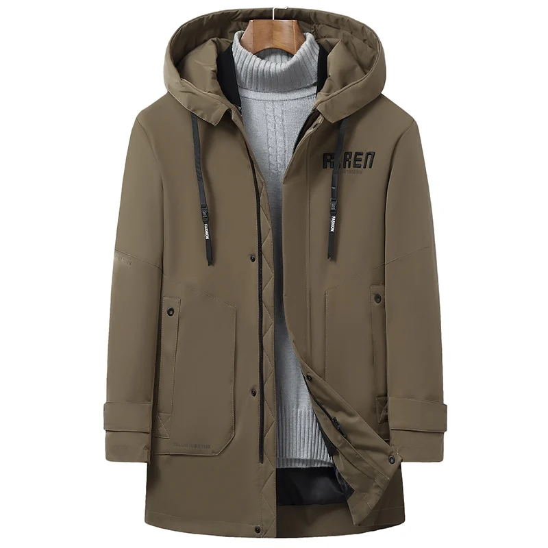 Winter Black Khaki Removable Mink Lnner Liner Long Pie OverMen's Coat Business Casual Warm Down Jacket Men Drop Ship